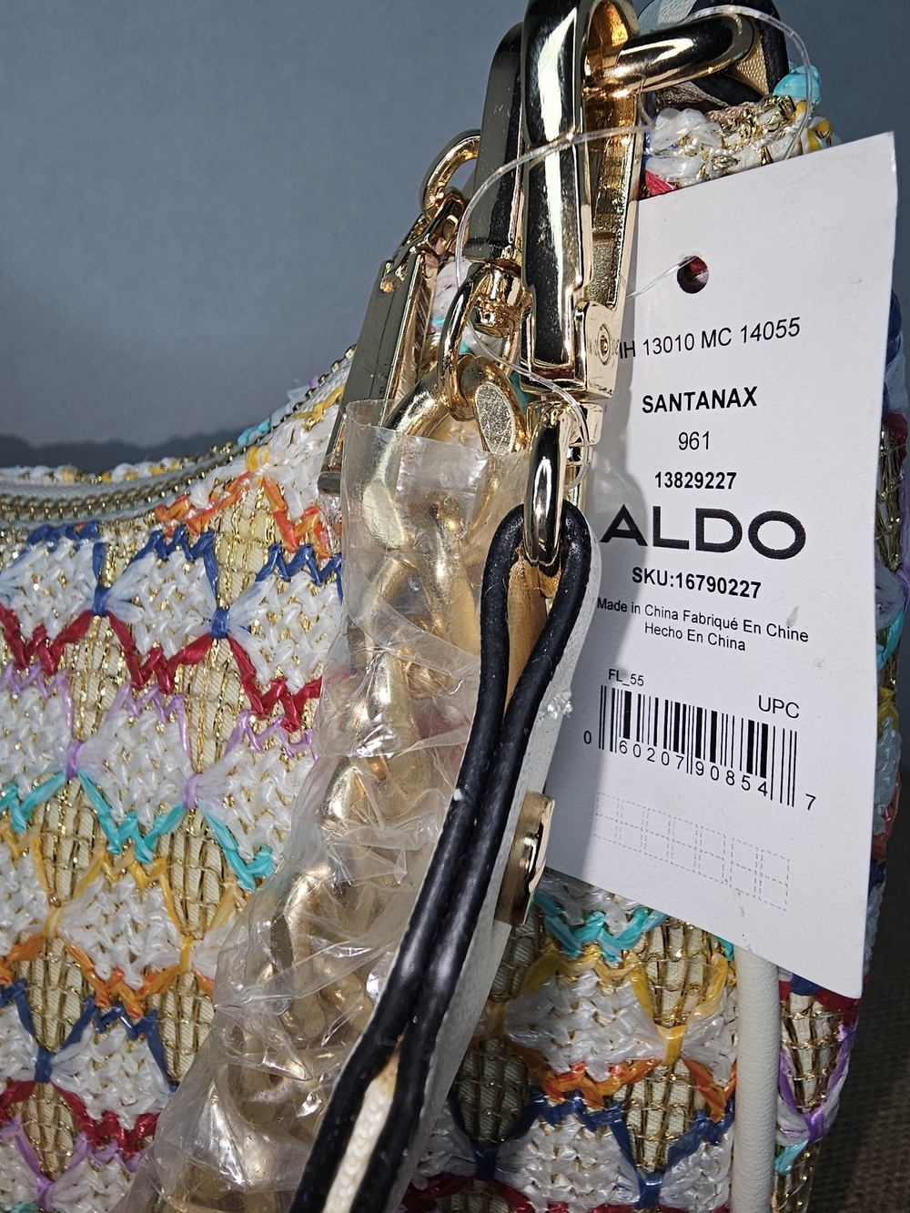 Women’s Multicolor Woven Shoulder Bag with Coin Pouch - Picture 6 of 6